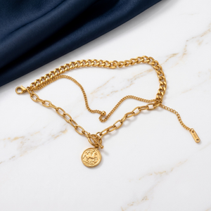 18K Gold Plated Full Jewelry Set Earrings, Necklace & Bracelet
