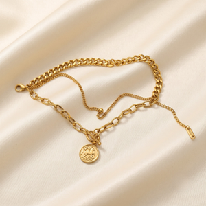 18K Gold Plated Full Jewelry Set Earrings, Necklace & Bracelet