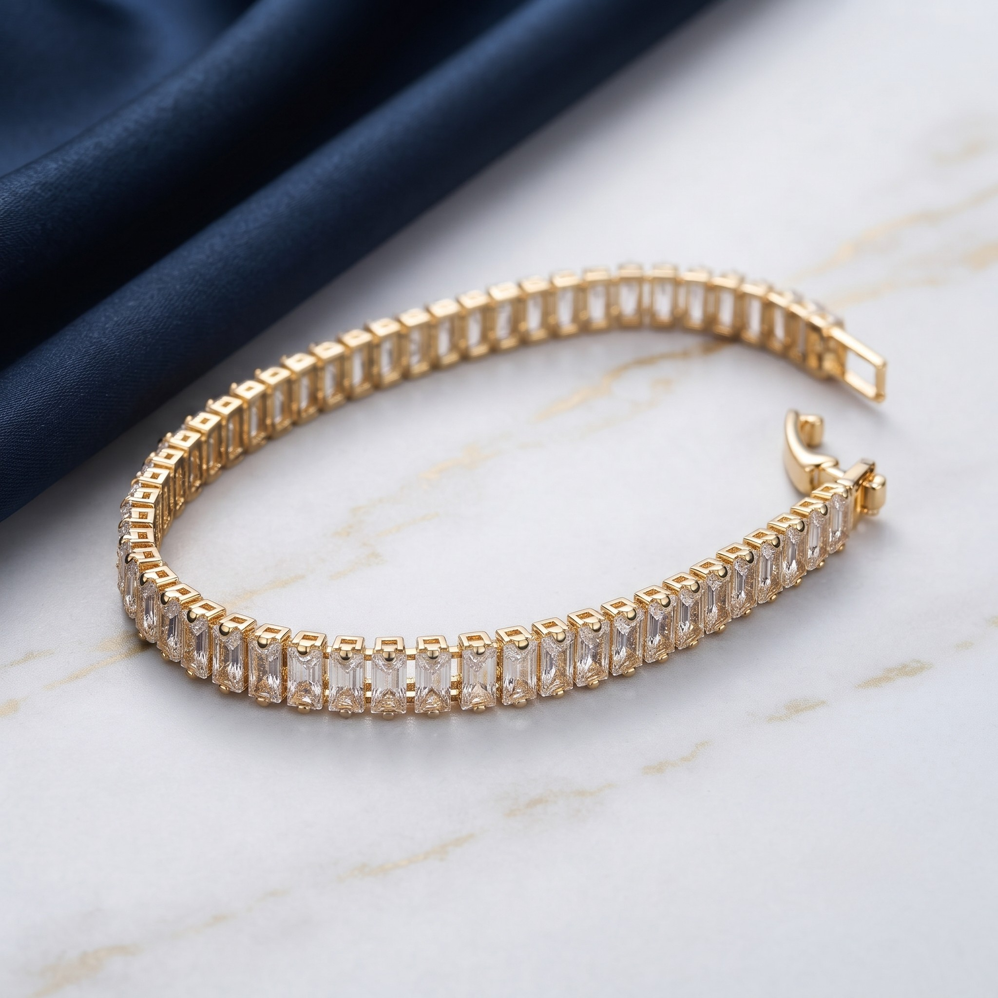 Baguette Crystal Tennis Bracelet