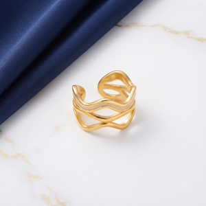 18K Gold Plated Ring Elegant Luxury Ring for Women