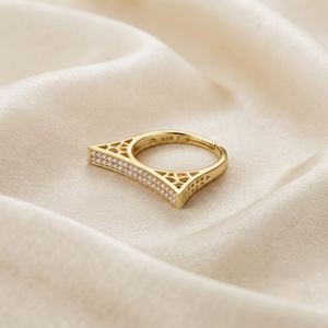 18K Gold Plated Ring Elegant Luxury Ring for Women
