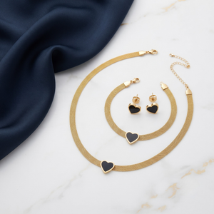18K Gold Plated Full Jewelry Set Earrings, Necklace & Bracelet