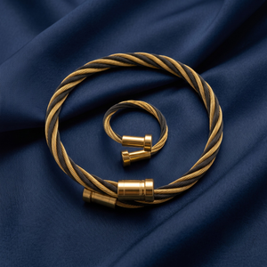 18K Gold Plated Ring & Bracelet Set for Women