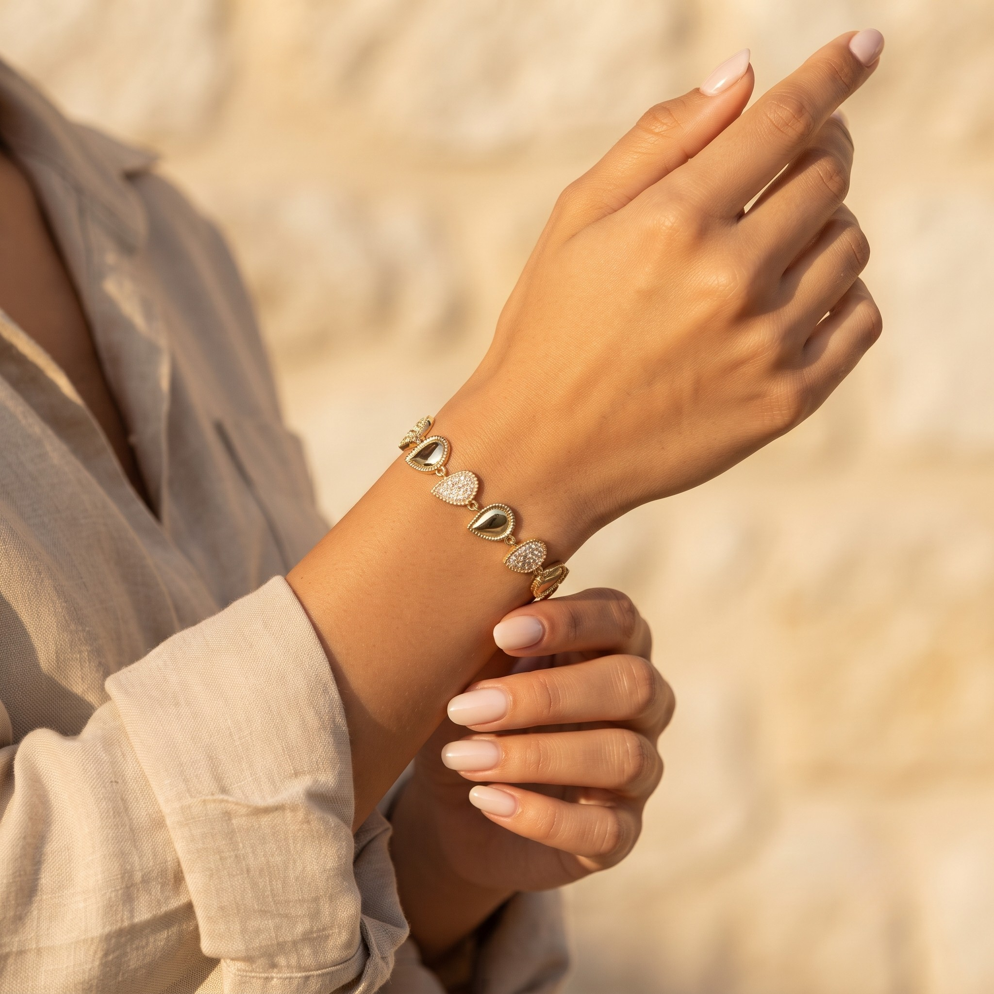 18K Gold Plated Bracelet Luxury Chain Bracelet for Women