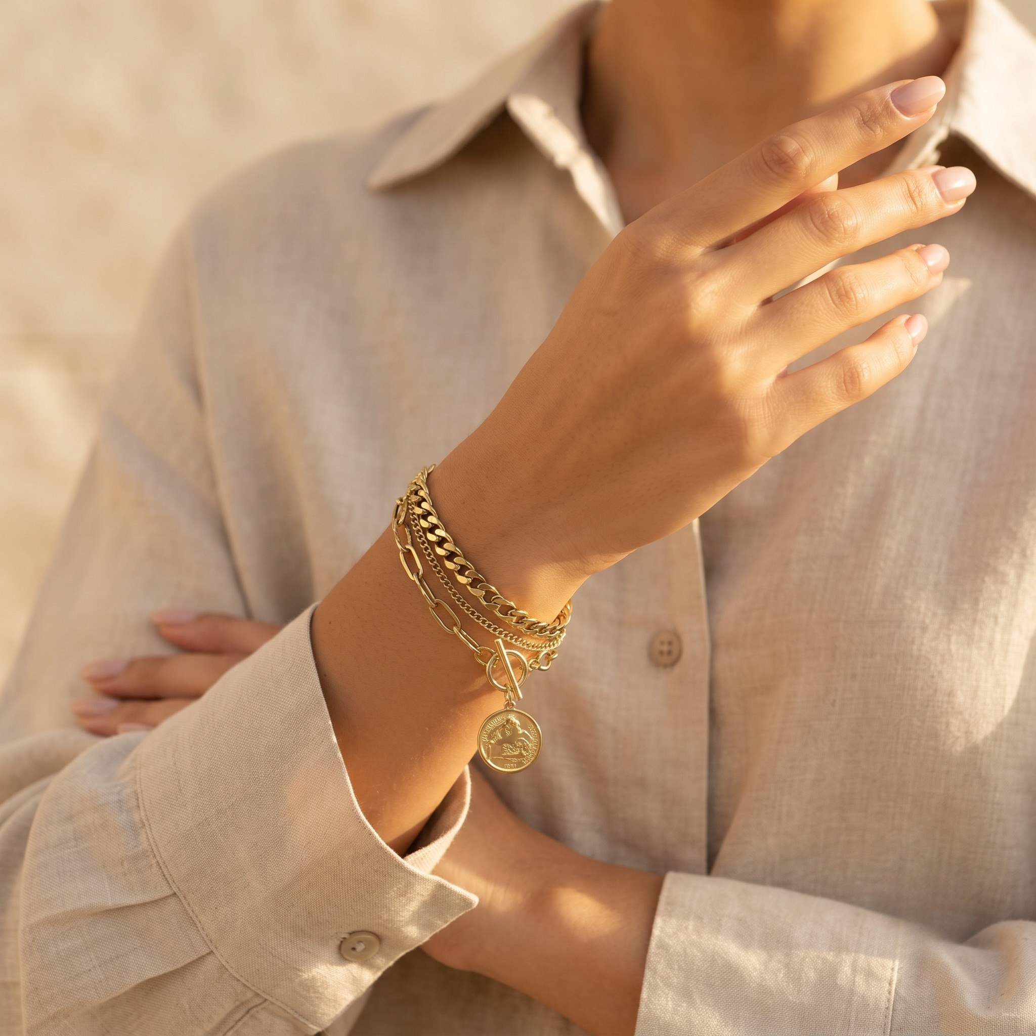 18K Gold Plated Bracelet Luxury Chain Bracelet for Women