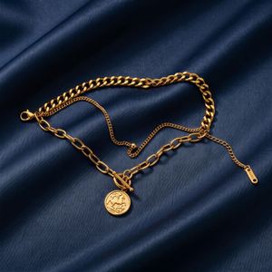 18K Gold Plated Full Jewelry Set Earrings, Necklace & Bracelet