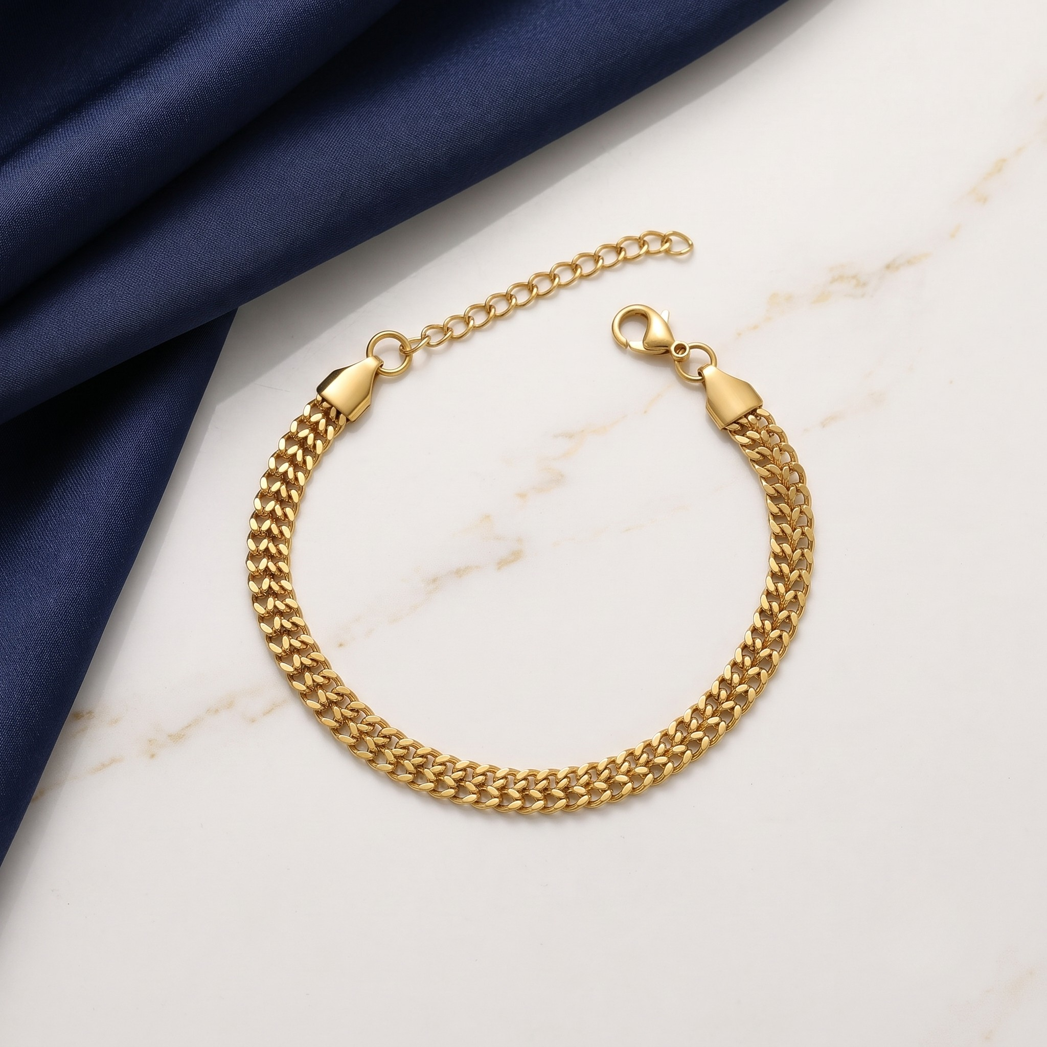 18K Gold Plated Necklace & Bracelet Set for Women