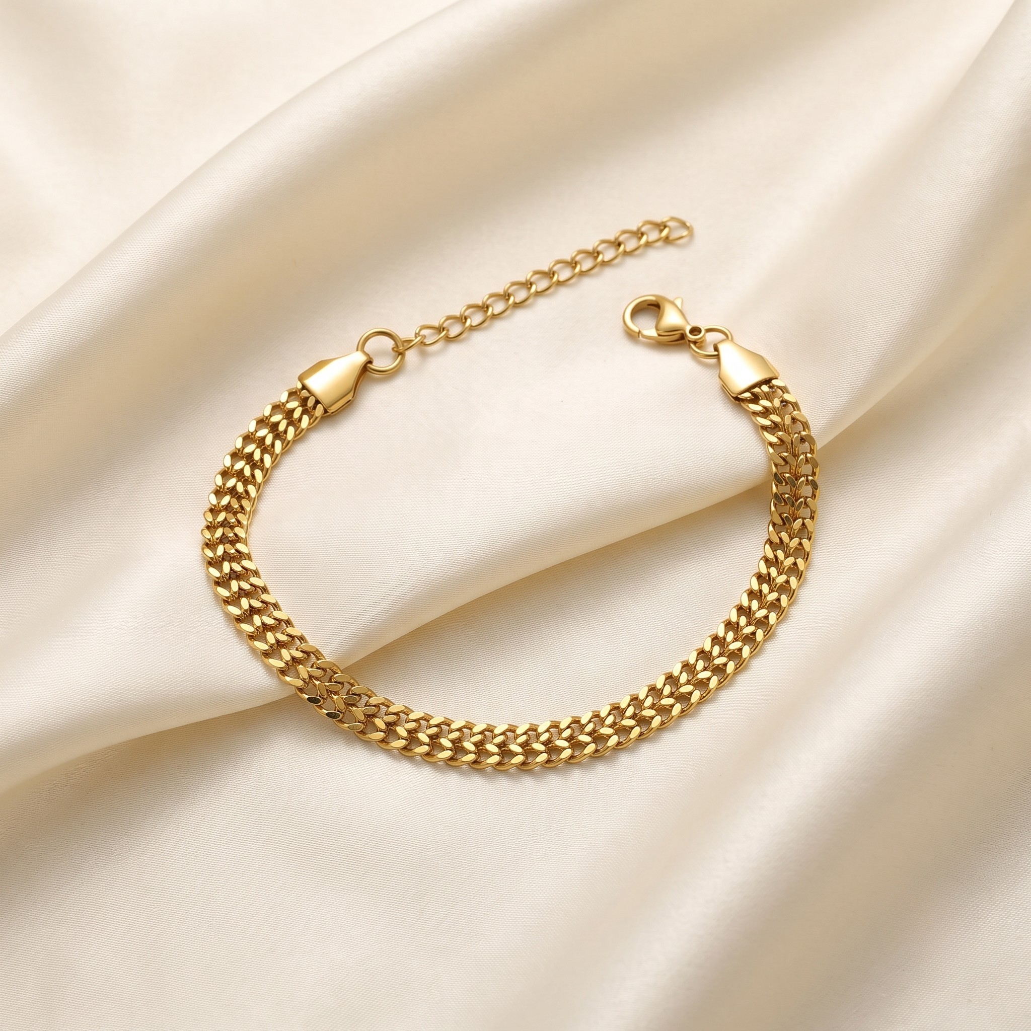 18K Gold Plated Necklace & Bracelet Set for Women