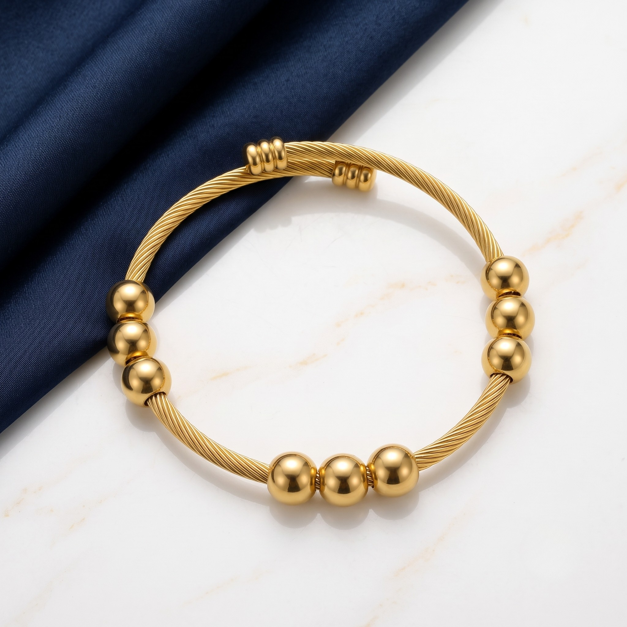 18K Gold Plated Ring & Bracelet Set for Women