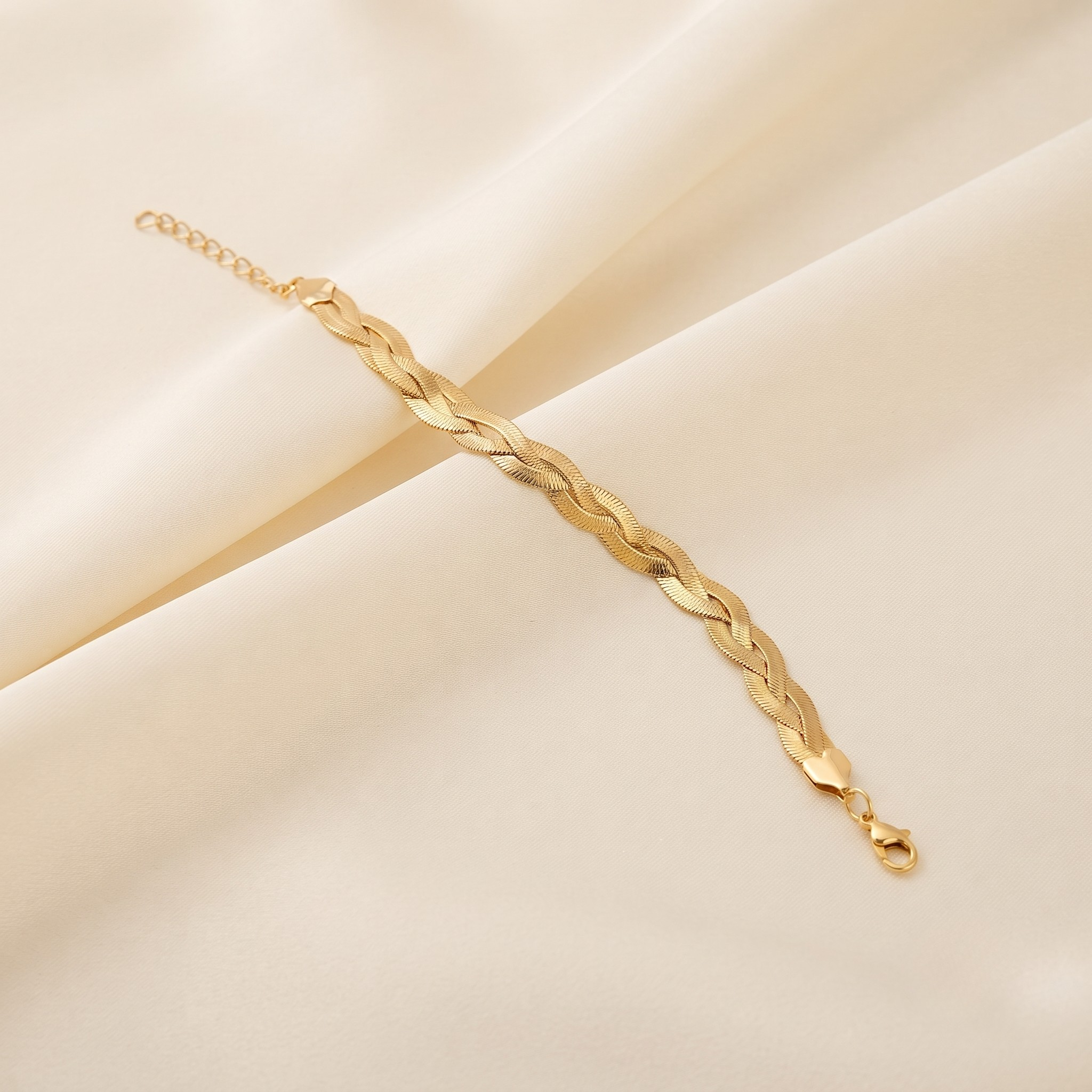 18K Gold Plated Necklace & Bracelet Set for Women