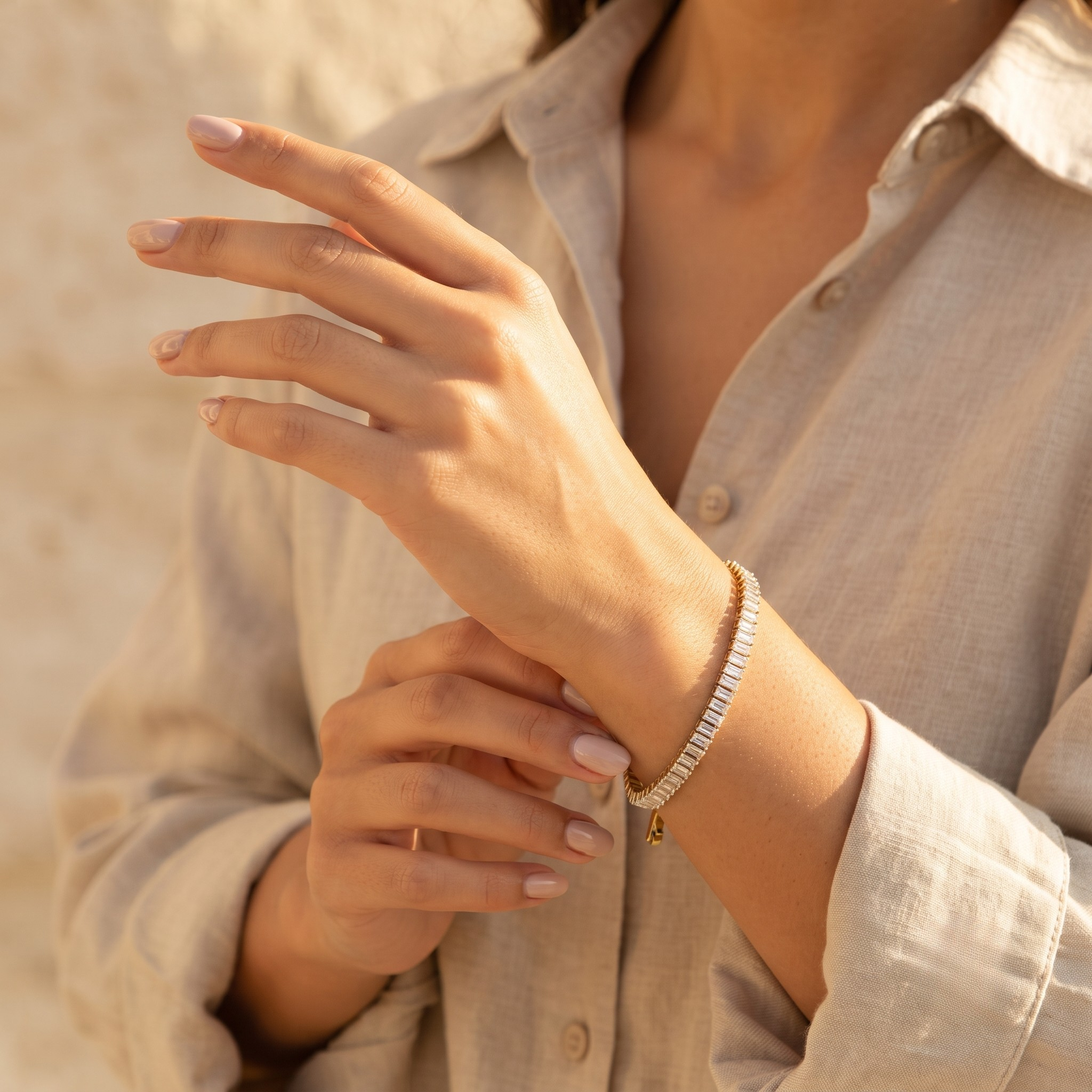 Baguette Crystal Tennis Bracelet
