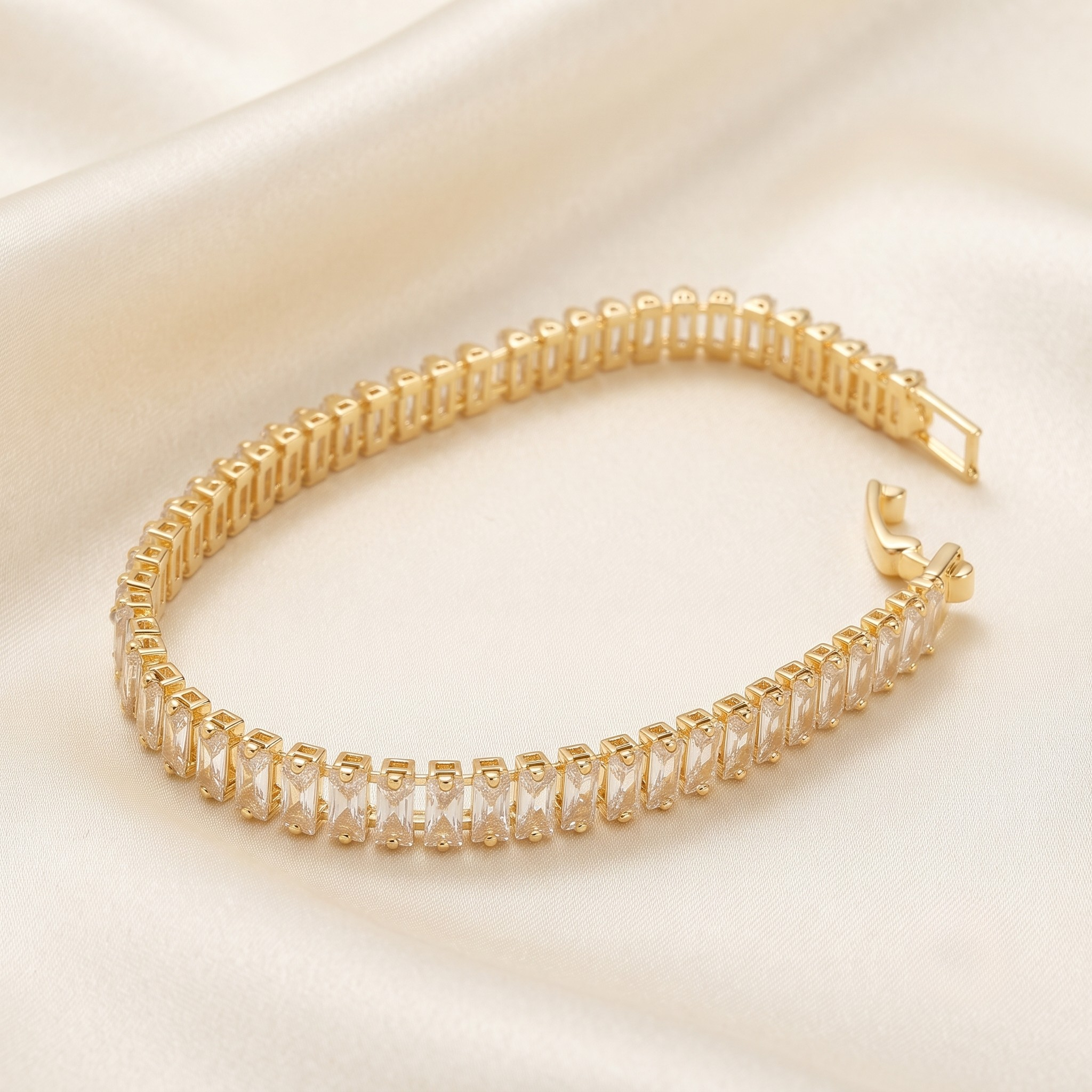 Baguette Crystal Tennis Bracelet