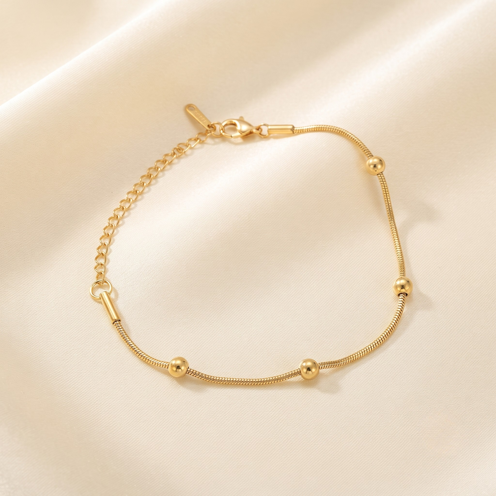 Golden Bead Station Bracelet