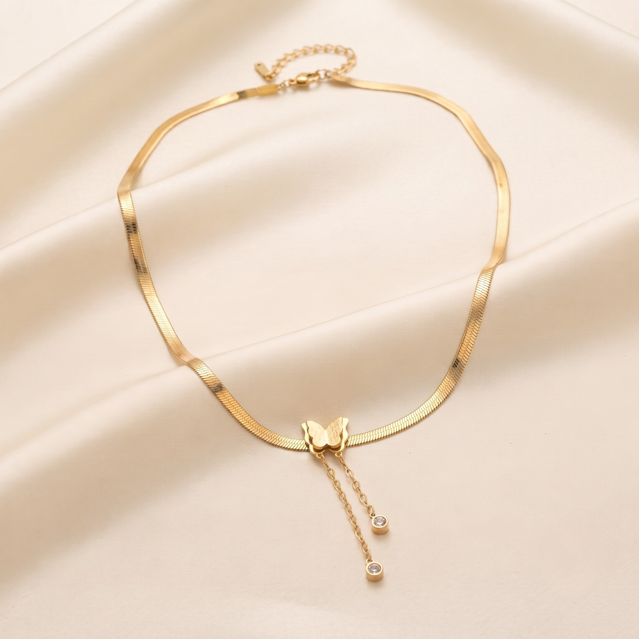 18K Gold Plated Necklace & Earring Set for Women