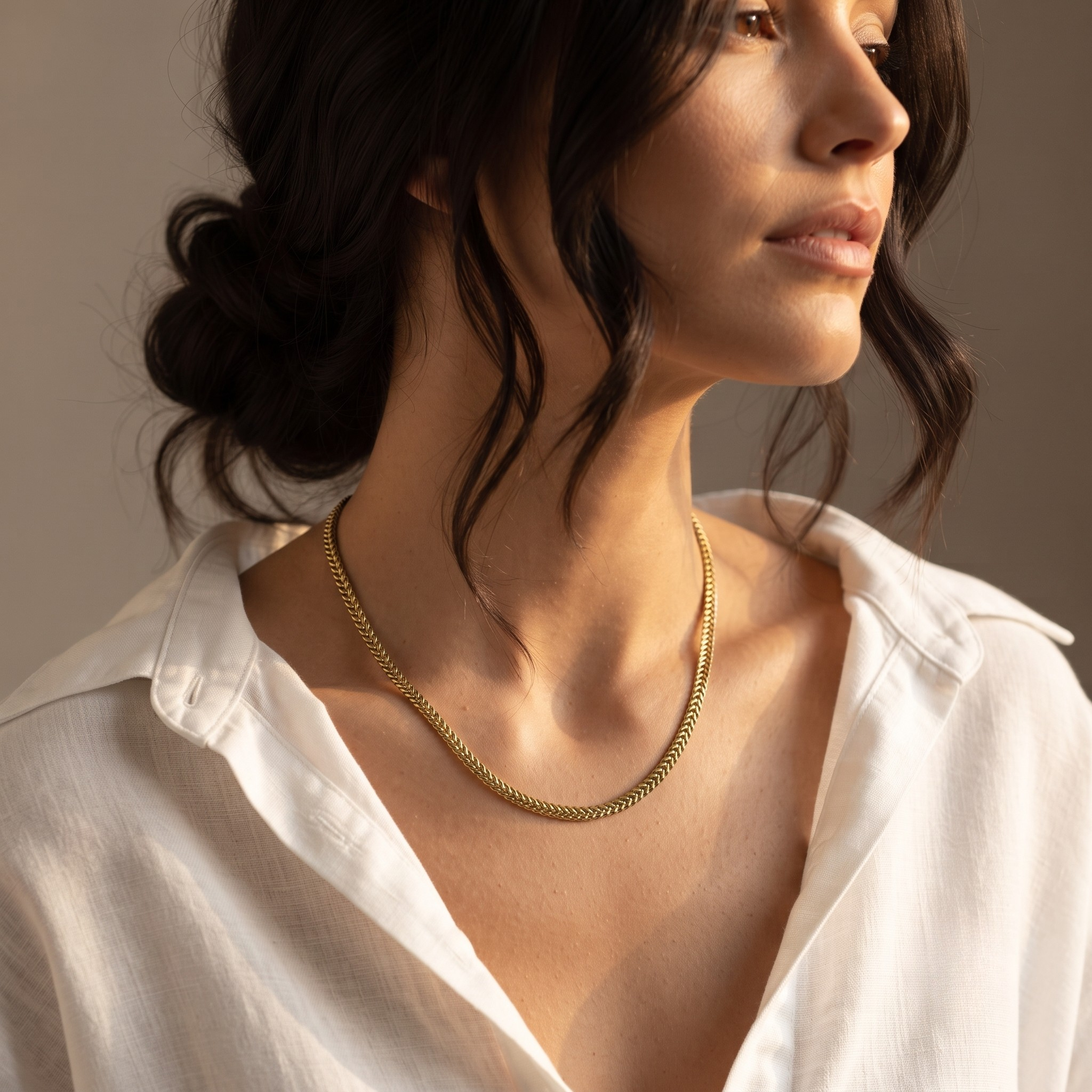18K Gold Plated Necklace & Bracelet Set for Women