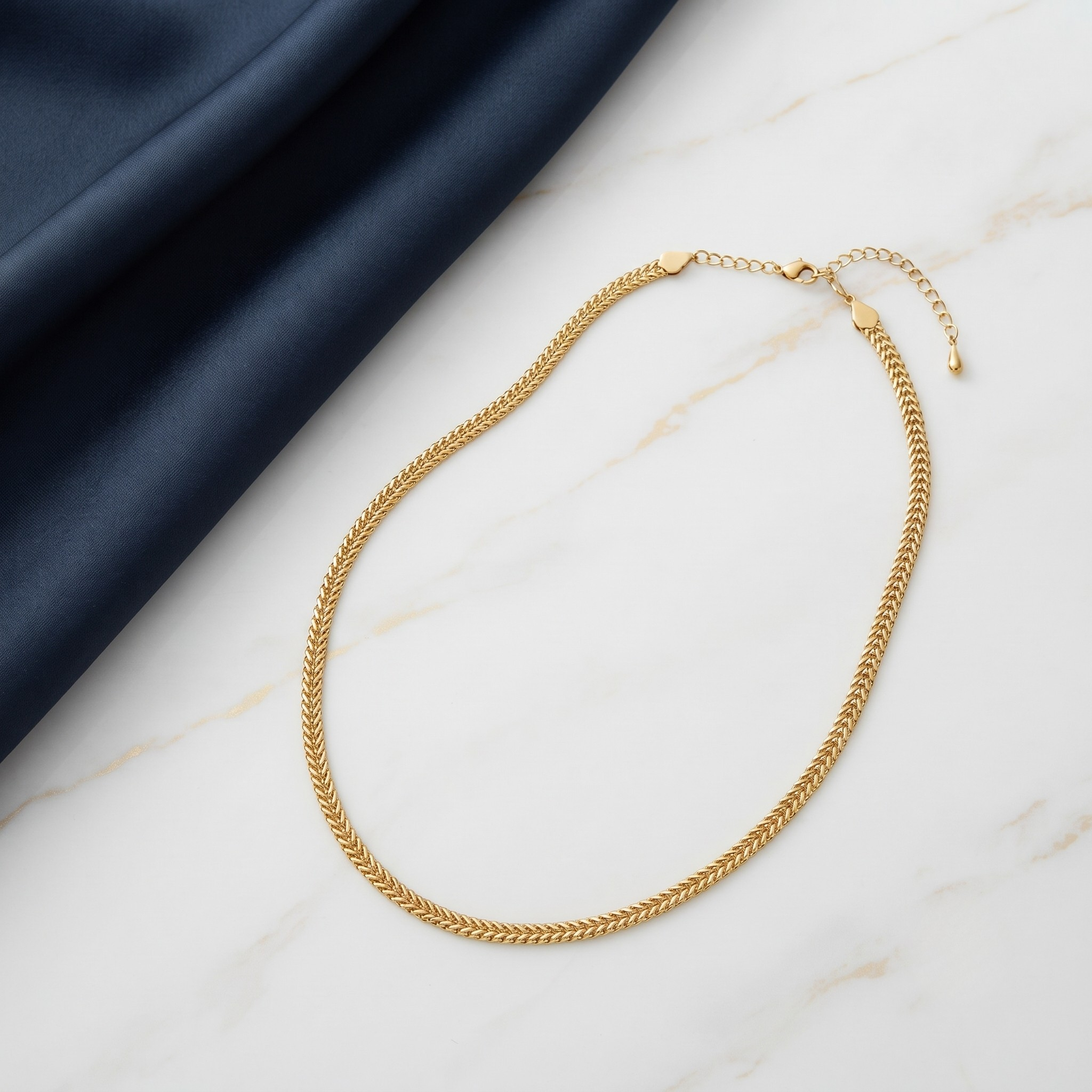 18K Gold Plated Necklace & Bracelet Set for Women