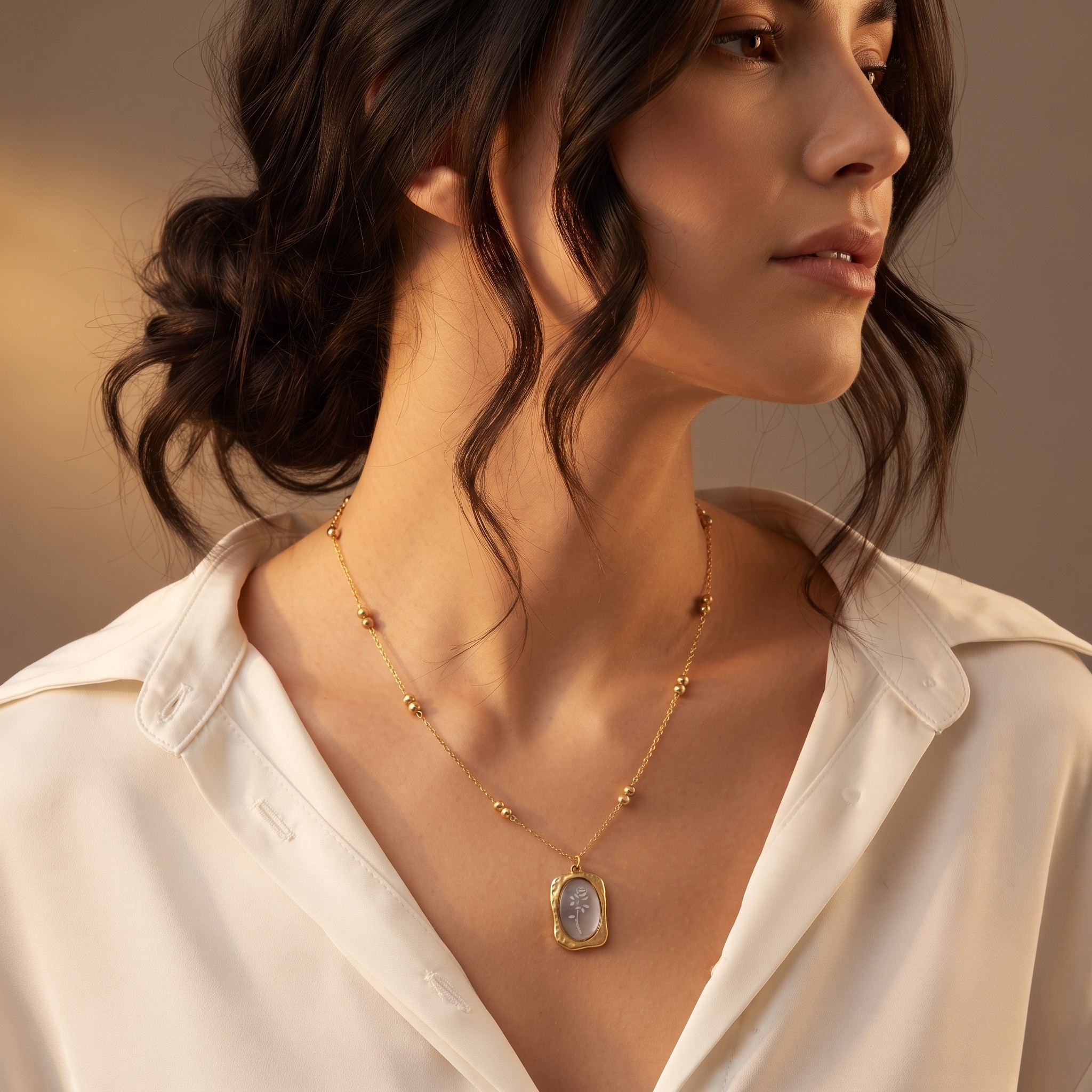 Botanical Engraved Pendant