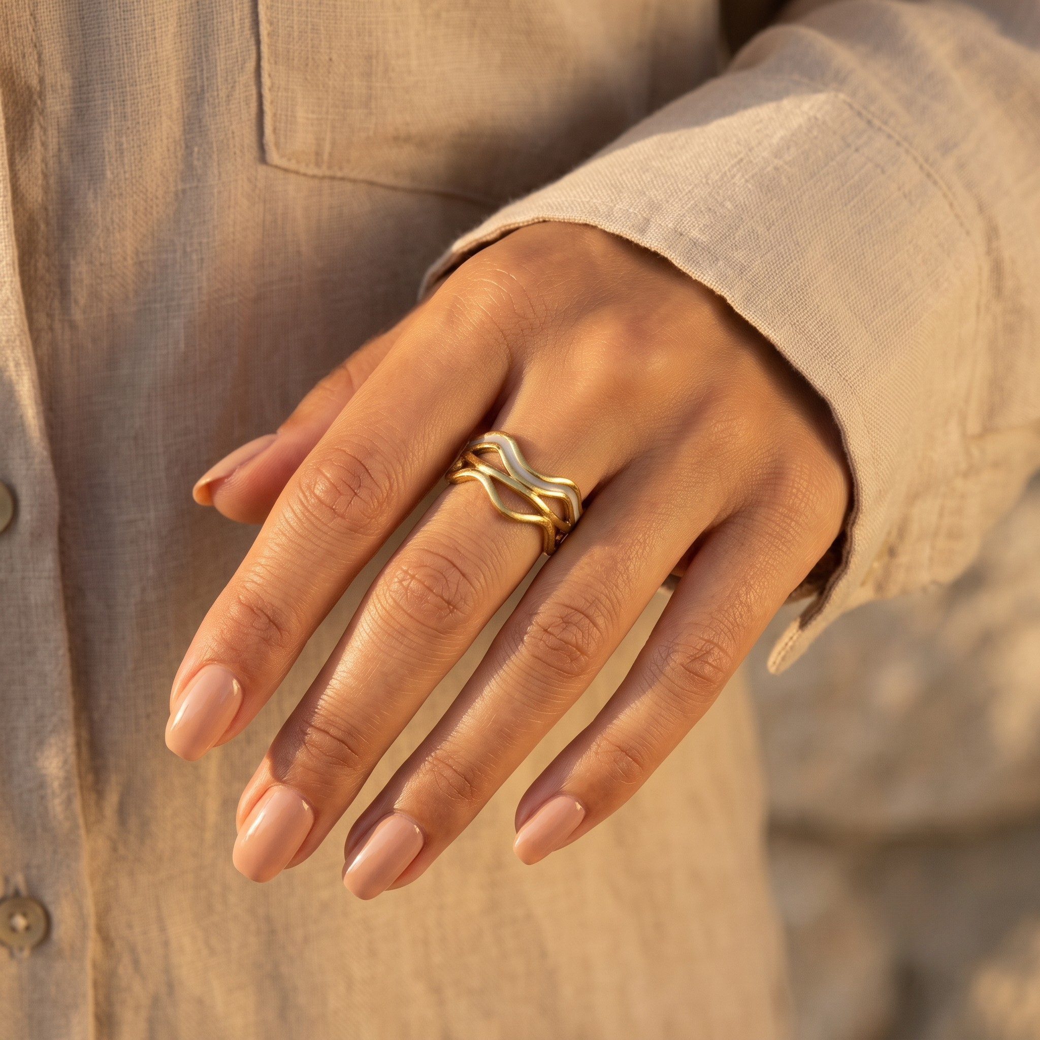 18K Gold Plated Ring Elegant Luxury Ring for Women
