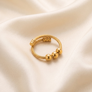 18K Gold Plated Ring & Bracelet Set for Women