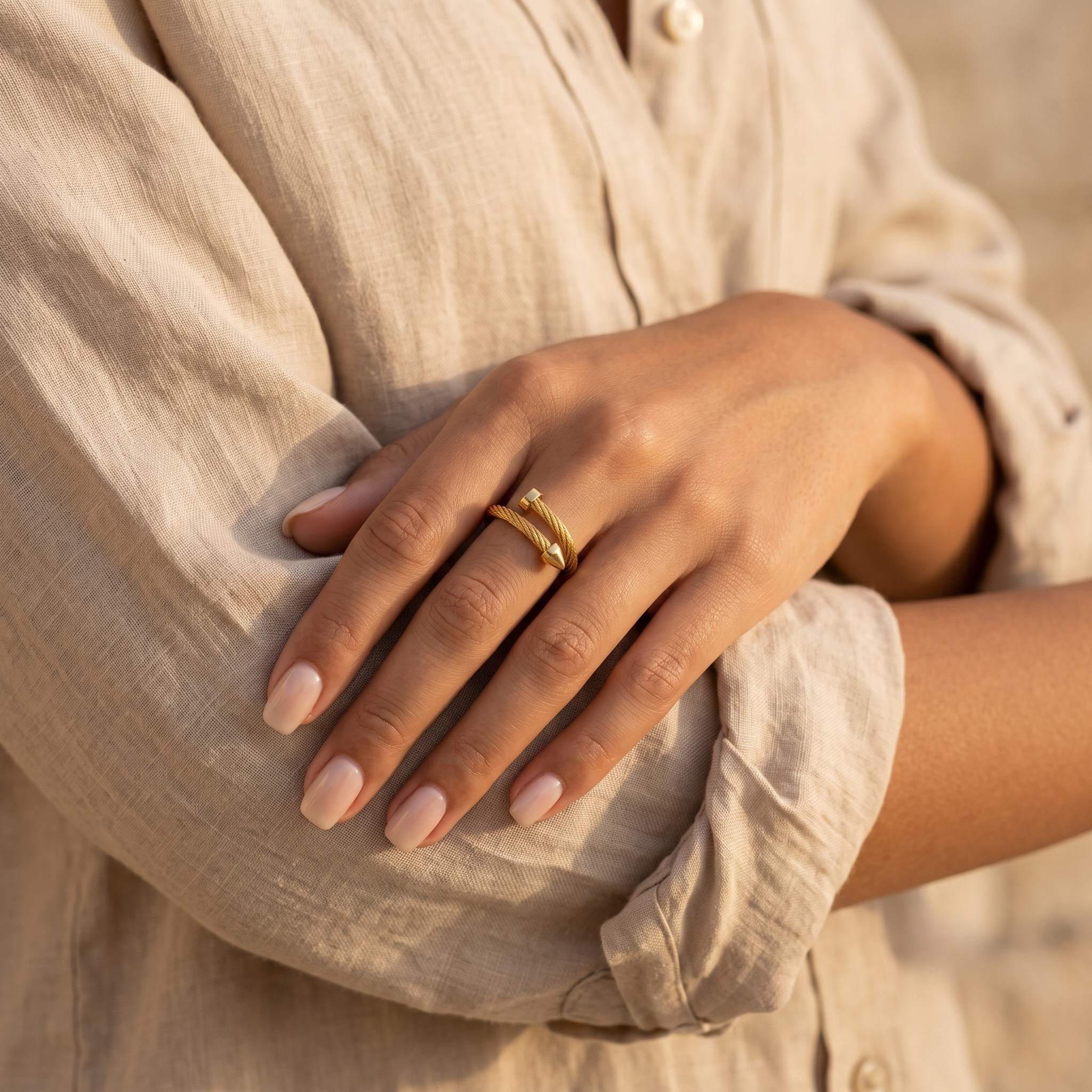 18K Gold Plated Ring Elegant Luxury Ring for Women