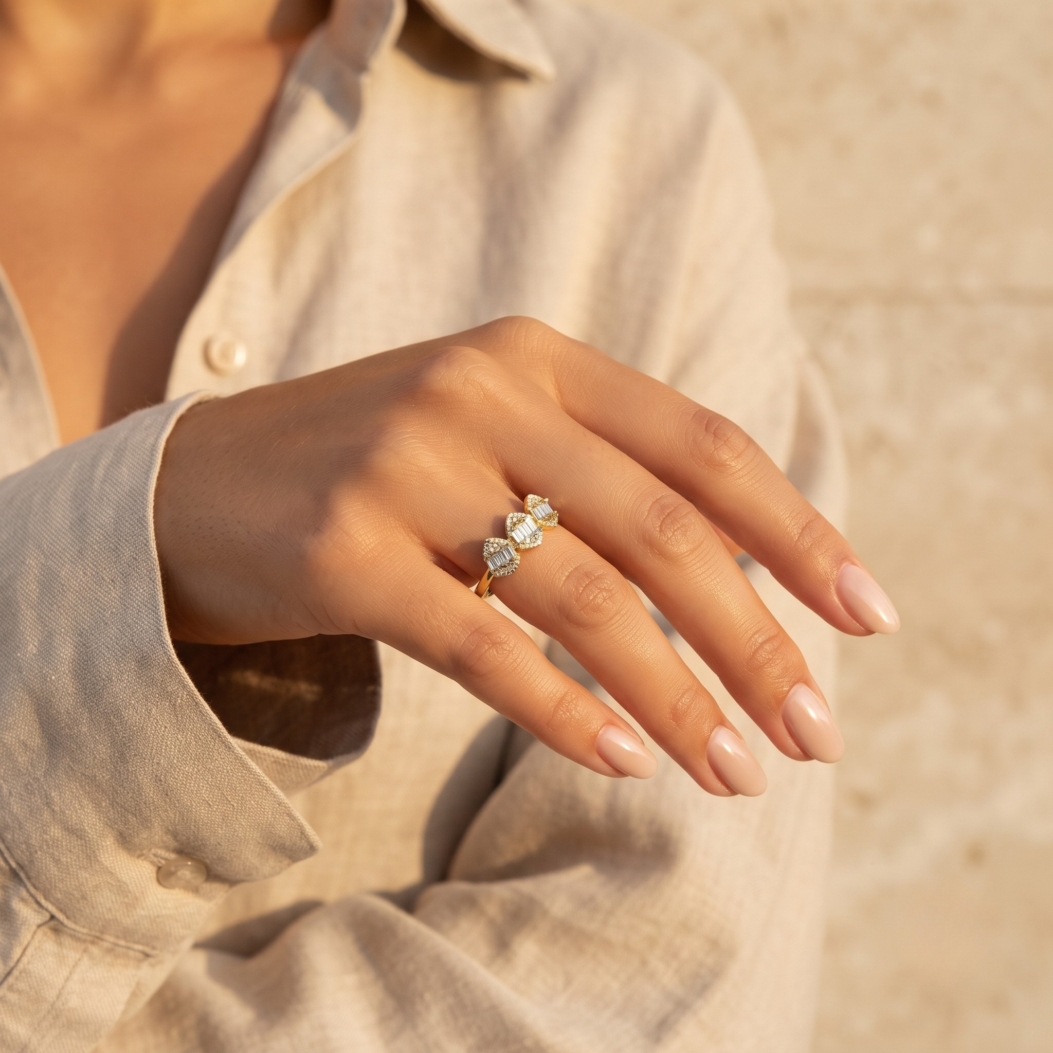 18K Gold Plated Ring Elegant Luxury Ring for Women
