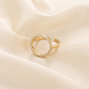18K Gold Plated Ring Elegant Luxury Ring for Women