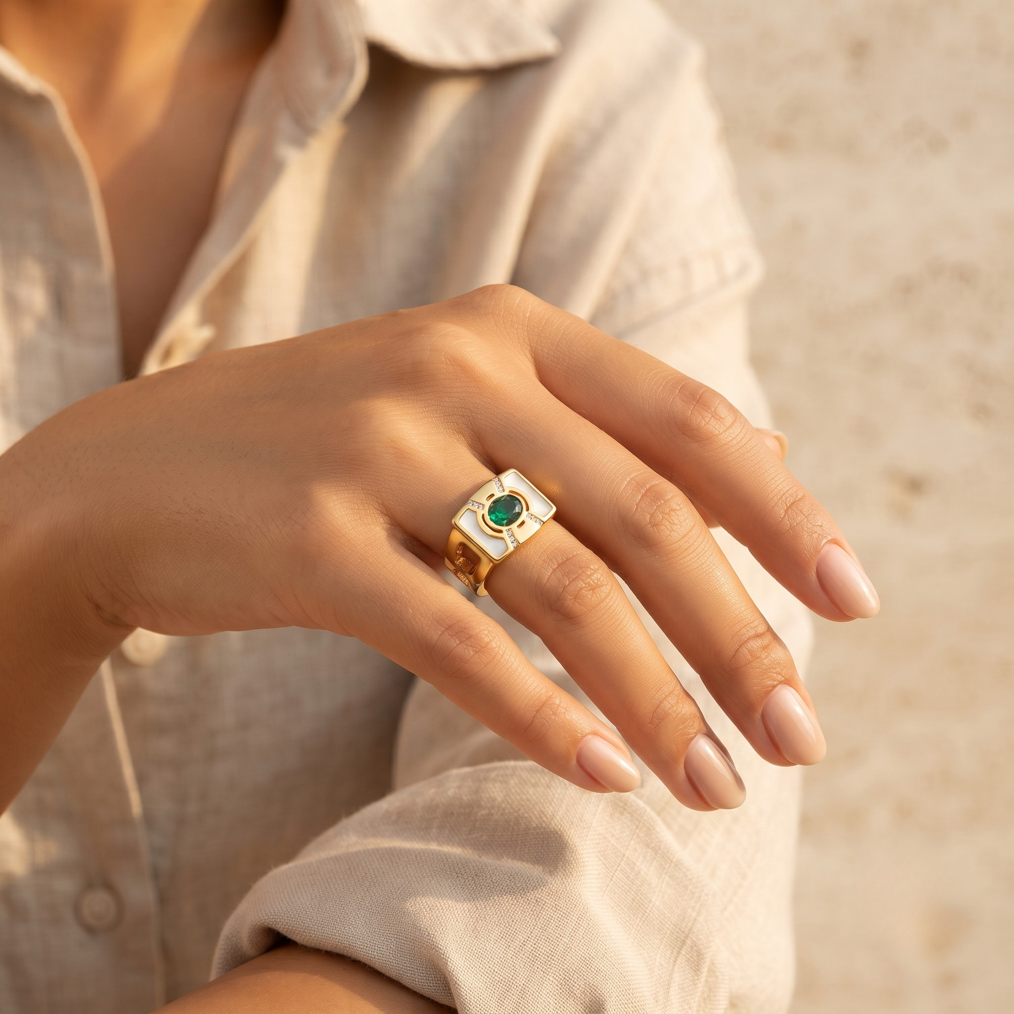 18K Gold Plated Ring Elegant Luxury Ring for Women
