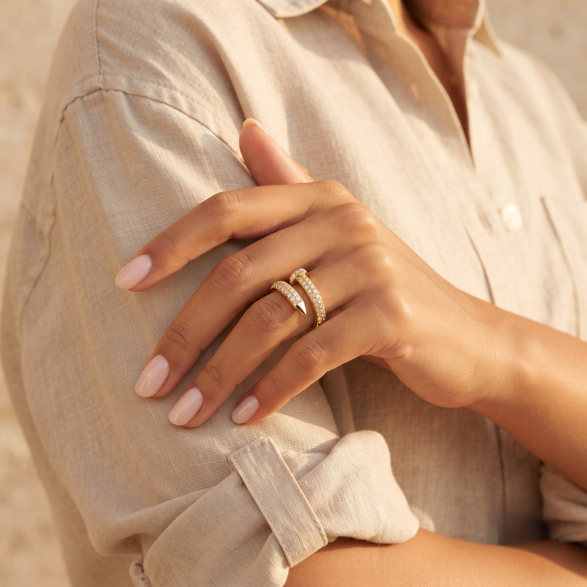 18K Gold Plated Ring Elegant Luxury Ring for Women