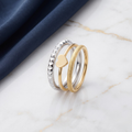 Mixed Metal Heart Stackable Ring Set