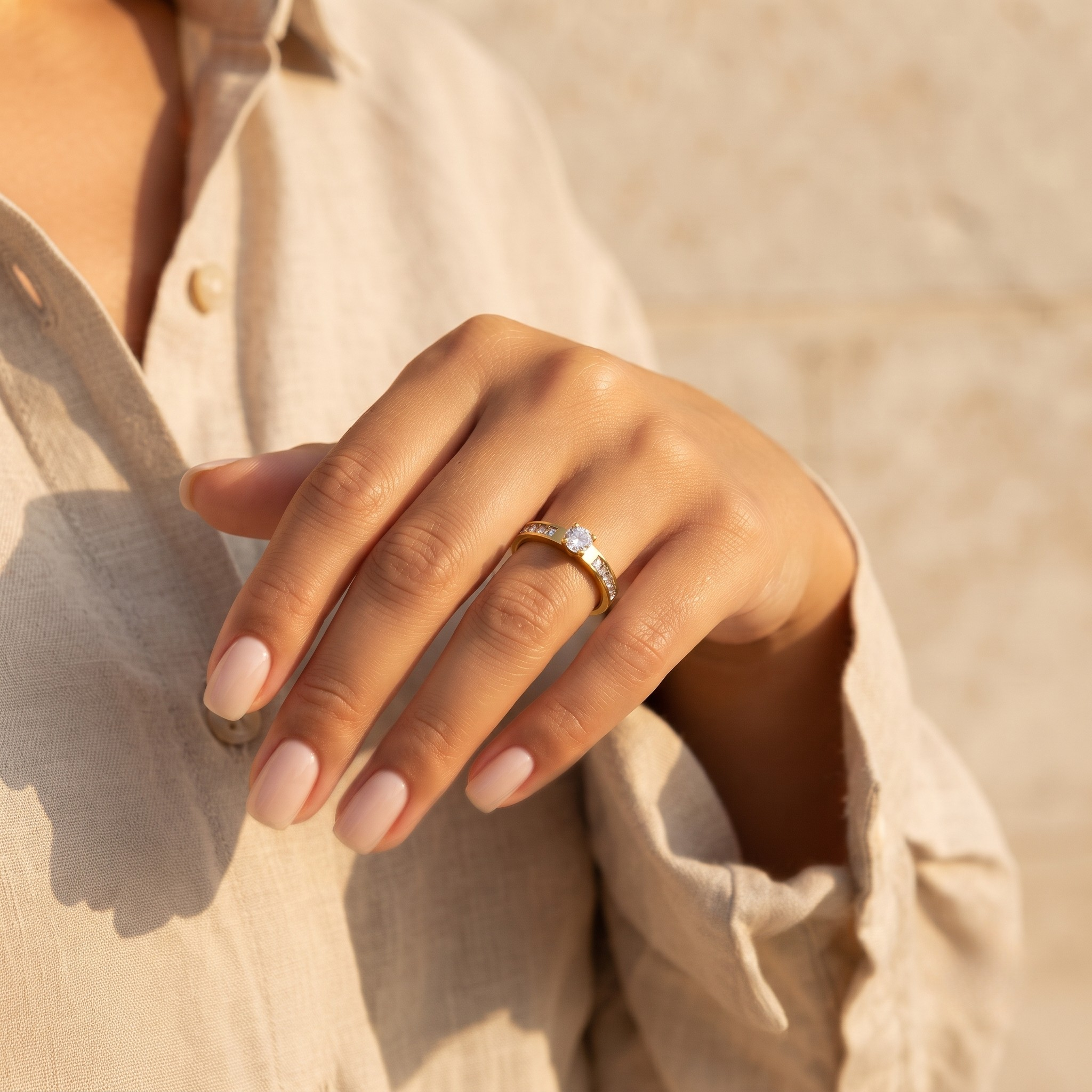 18K Gold Plated Ring Elegant Luxury Ring for Women