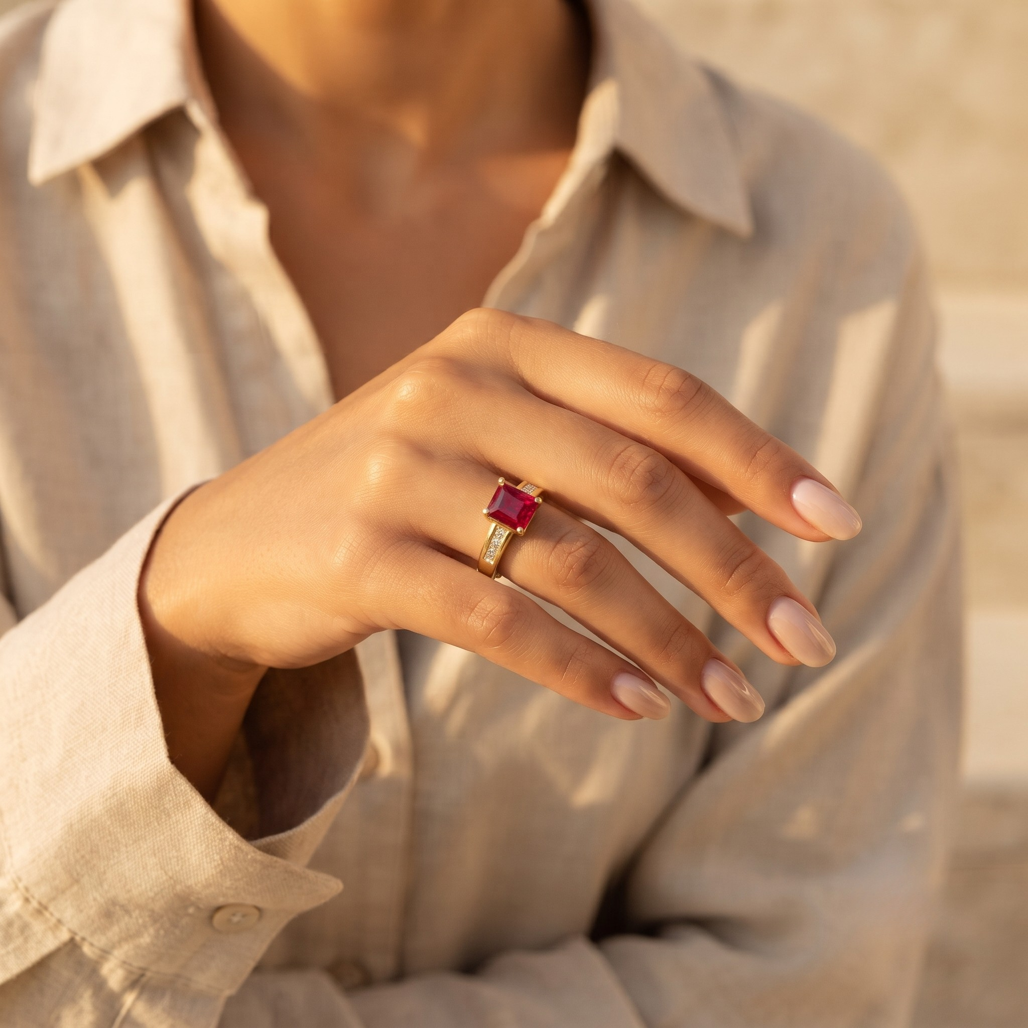 18K Gold Plated Ring Elegant Luxury Ring for Women
