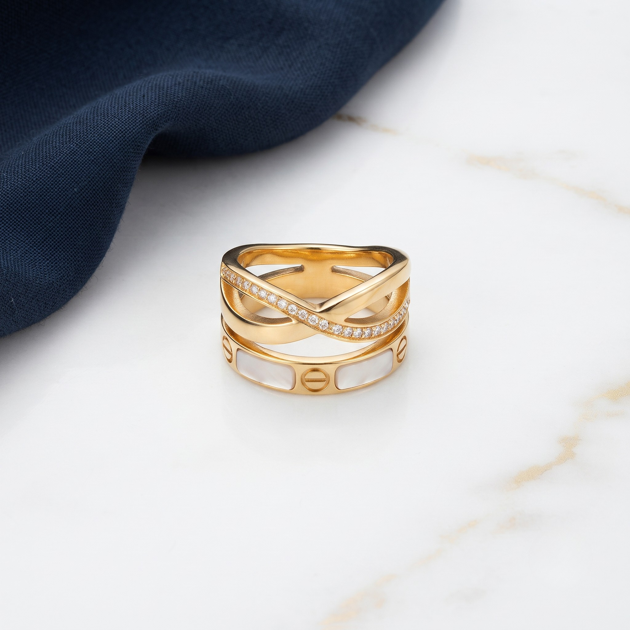 18K Gold Plated Ring Elegant Luxury Ring for Women