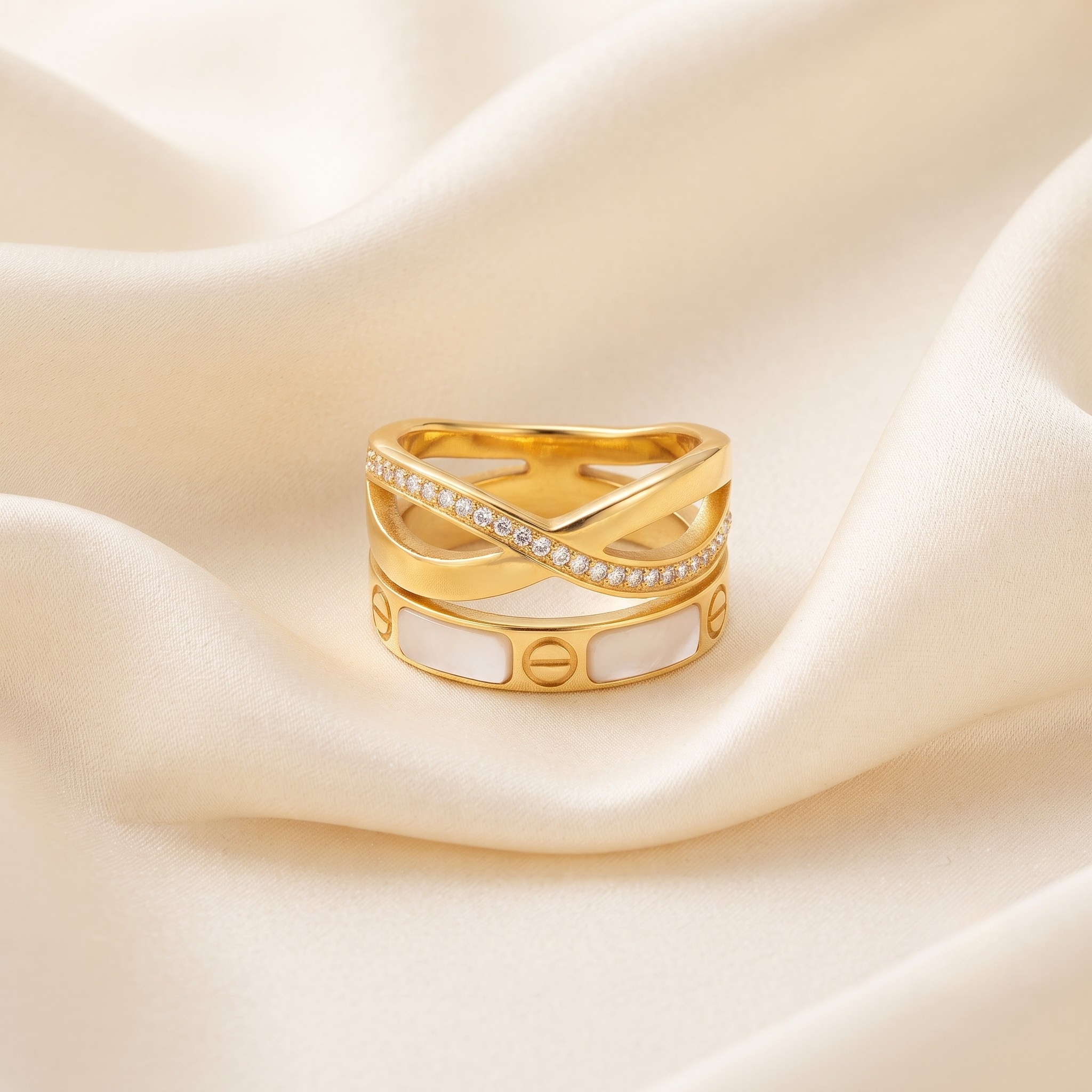 18K Gold Plated Ring Elegant Luxury Ring for Women