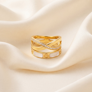 18K Gold Plated Ring Elegant Luxury Ring for Women