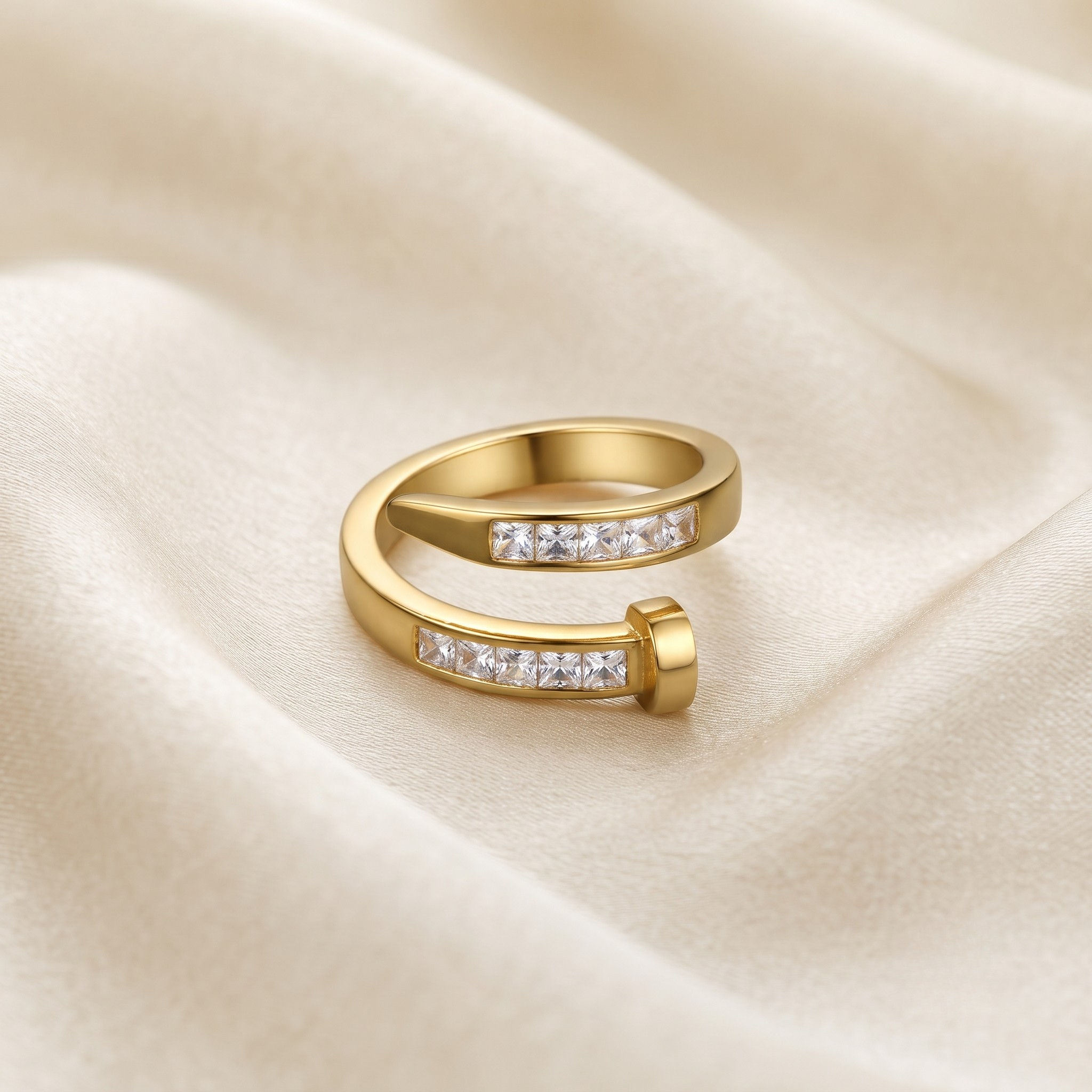 18K Gold Plated Ring Elegant Luxury Ring for Women