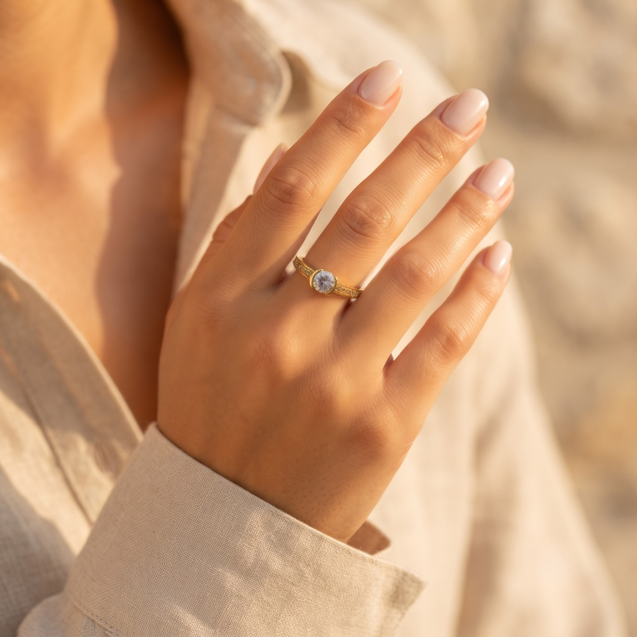 18K Gold Plated Ring Elegant Luxury Ring for Women