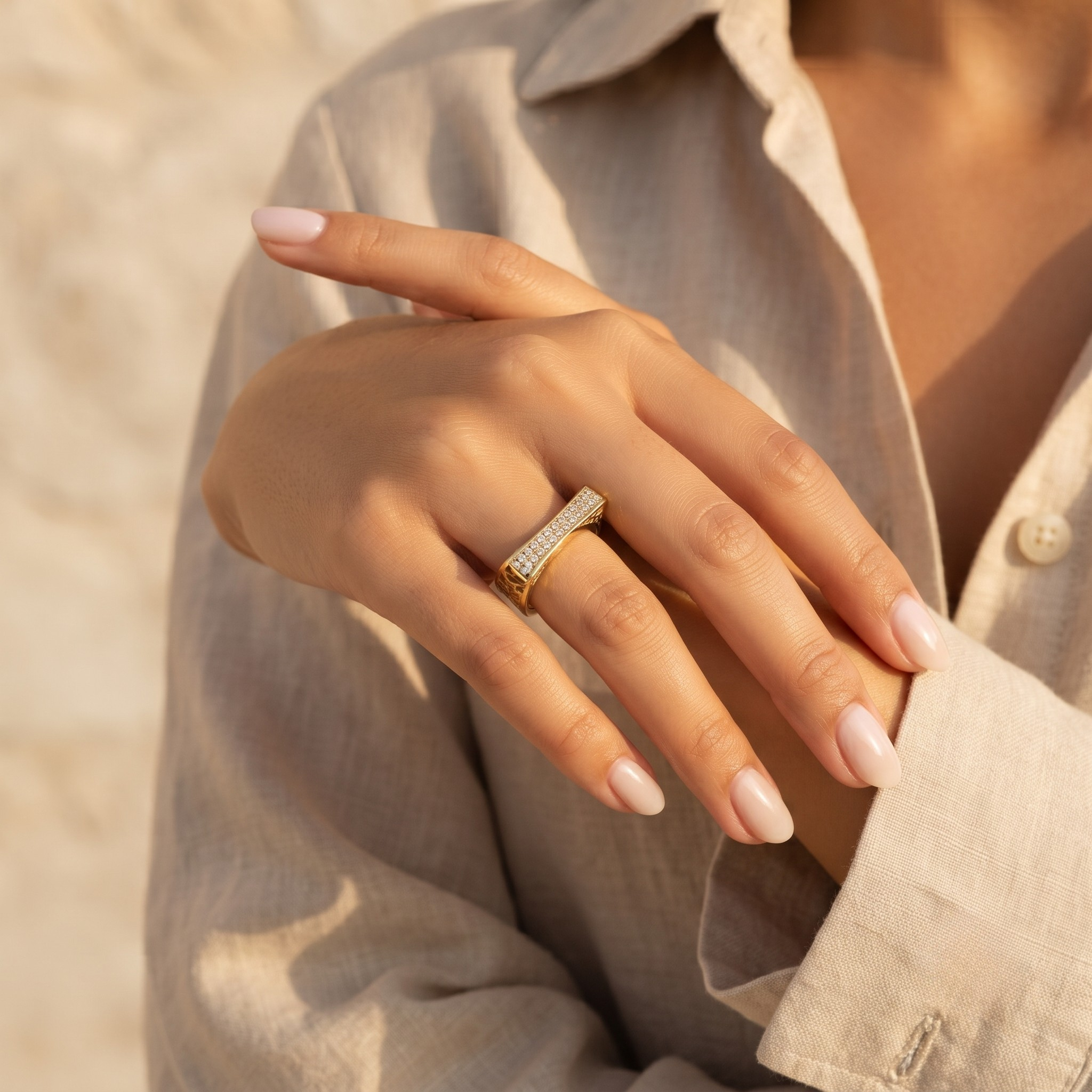 18K Gold Plated Ring Elegant Luxury Ring for Women