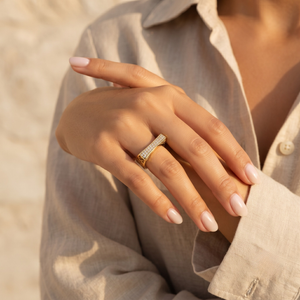 18K Gold Plated Ring Elegant Luxury Ring for Women