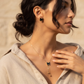 18K Gold Plated Necklace & Earring Set for Women