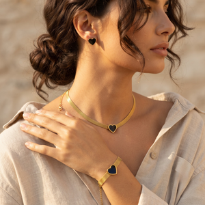 18K Gold Plated Full Jewelry Set Earrings, Necklace & Bracelet
