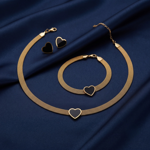 18K Gold Plated Full Jewelry Set Earrings, Necklace & Bracelet
