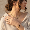 18K Gold Plated Full Jewelry Set Earrings, Necklace & Bracelet