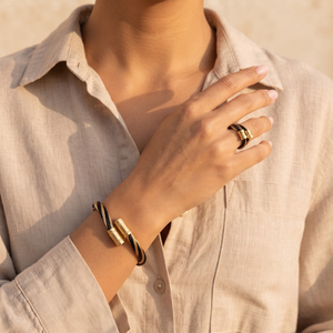 18K Gold Plated Ring & Bracelet Set for Women